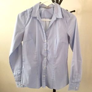 H&M blue stripe button down dress shirt sz 6